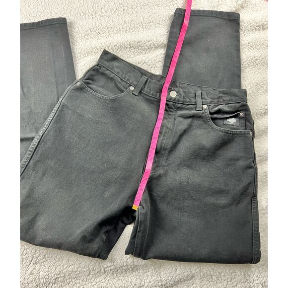 Harley-Davidson High Rise Straight Leg Jeans - Black Denim - size 12R - J - Picture 9 of 10